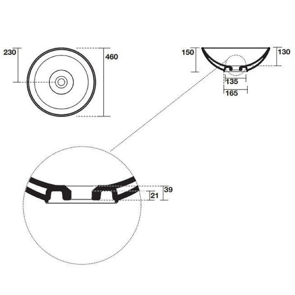Схема (детальная фотография), накладные (на столешницу), пристенные