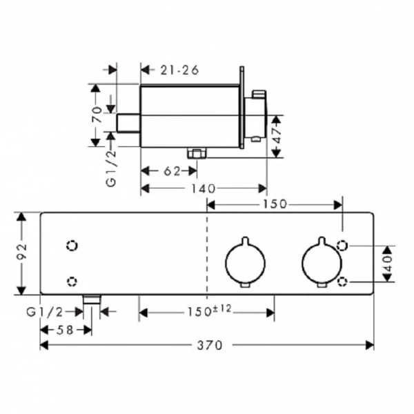 Смеситель для душа Hansgrohe ShowerTablet 350 хром 13102000 (детальная фотография), для душа