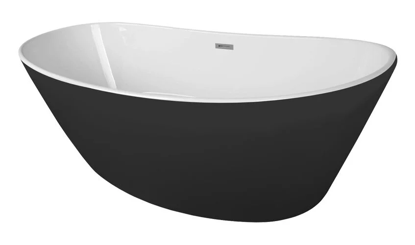 Ванна акриловая Azario Easton 180 x 82 см, белая с черными внешними стенками, AZ-1337B (детальная фотография), акриловые