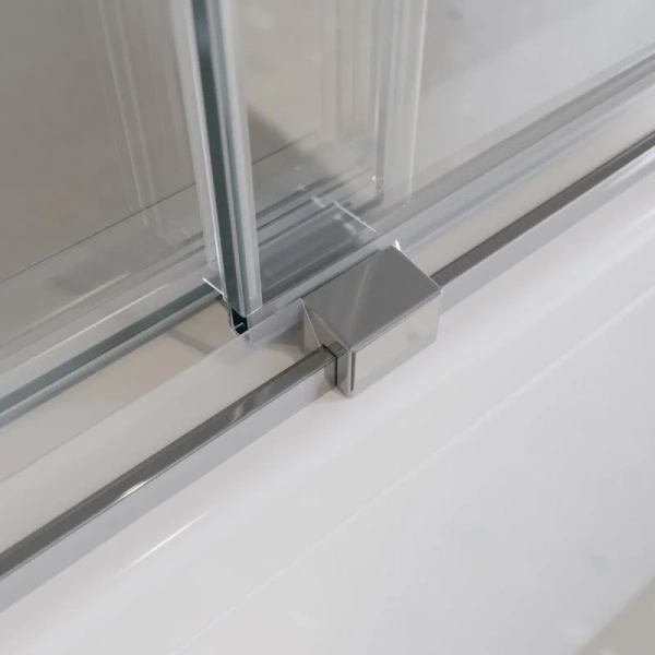 Шторка для ванны Cezares Tandem Soft 180х145 см рифленое стекло Punto TANDEM-SOFT-VF-2-180/145-P-Cr (детальная фотография), хромированный профиль
