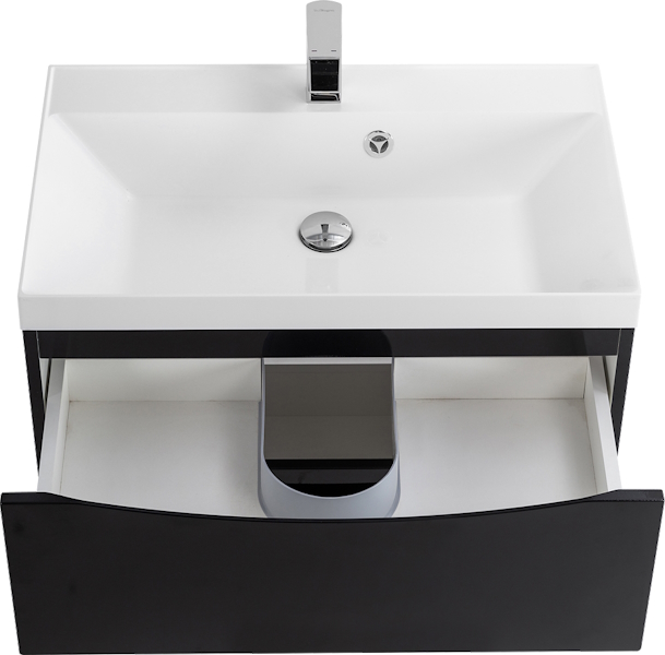 Тумба под раковину подвесная BelBagno Marino 70 см nero lucido MARINO-700-2C-SO-NL-P (детальная фотография), 70 см