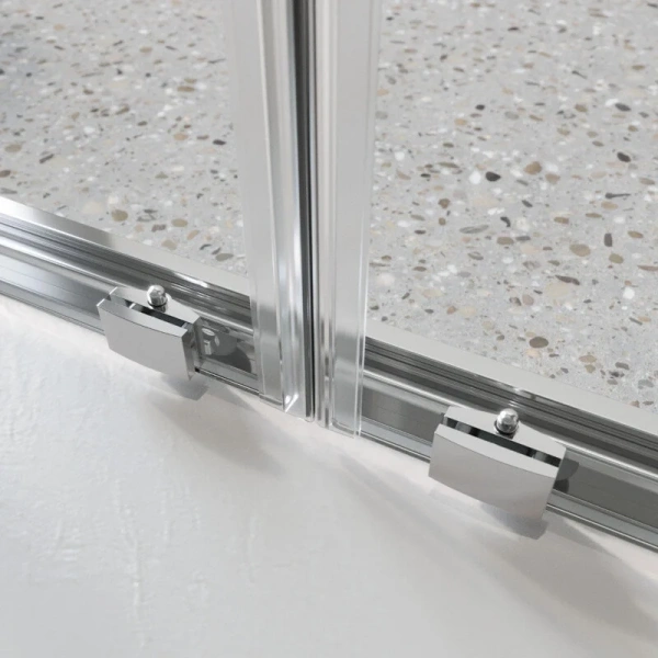 Душевая дверь в нишу BelBagno Luce 140 см профиль хром LUCE-BF-2-140-C-Cr (детальная фотография), недорогие, в нишу, стеклянные