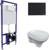 Унитаз с инсталляцией BERGES кнопка черная