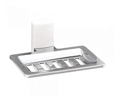 Мыльница WasserKRAFT Leine хром/белый