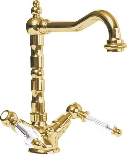 Смеситель для раковины Cezares Diamond золото 24 карат - фото 2