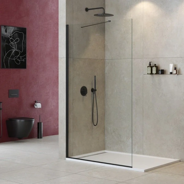 Душевая перегородка Cezares Liberta 125 см профиль черный LIBERTA-L-1-TB-125-C-NERO (детальная фотография)