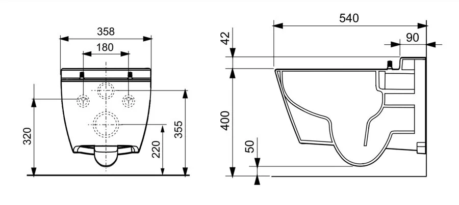 Унитаз с инсталляцией Tece TECEbase 2.0 клавиша белая K440200.WC2 (детальная фотография) index_1