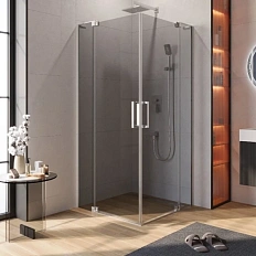 Душевой уголок Cezares Slider 100х110 см стекло серое профиль хром