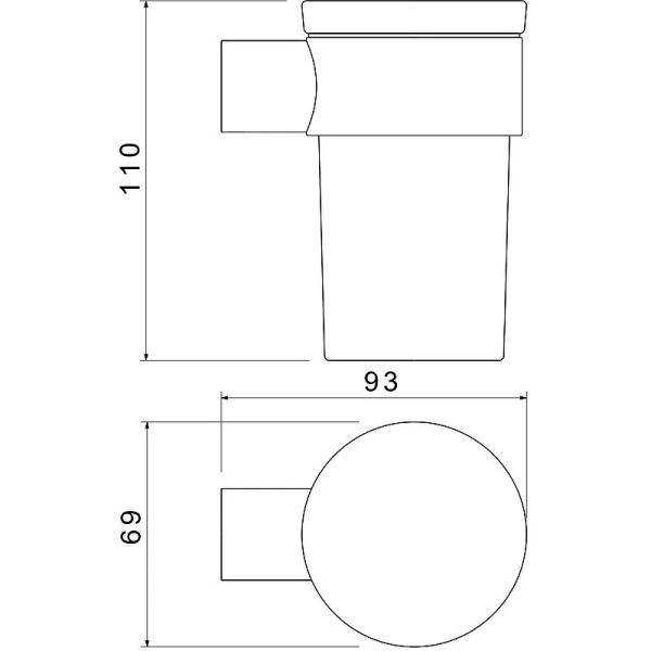 Стакан для ванной Акватек Лира хром AQ4427CR (детальная фотография), современные, hi-tech