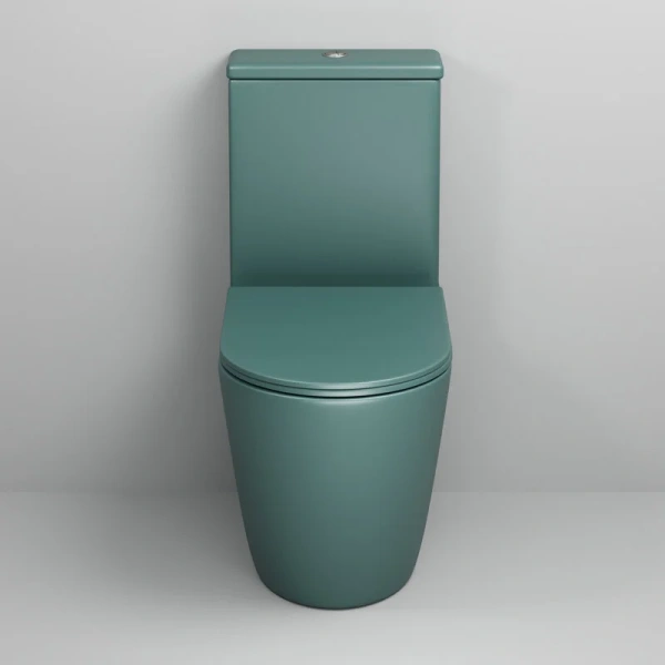 Унитаз компакт Grossman Color зеленый матовый GR-4480OLMS (детальная фотография), цветные