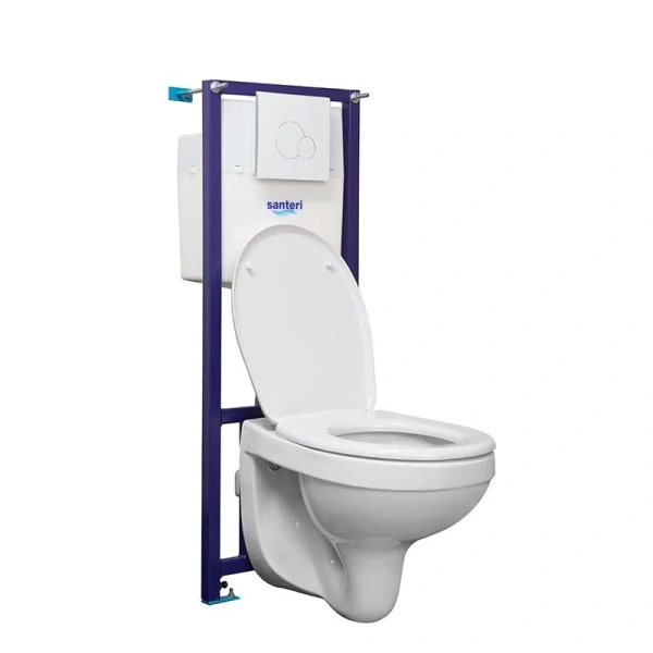 Унитаз с инсталляцией Santeri Альфа клавиша смыва белая 1.3816.4.S00.00B.2 (детальная фотография), с инсталляцией index_2