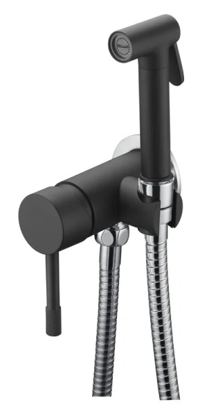 Гигиенический душ со смесителем Boheme Uno черный/хром 467-BCR (детальная фотография)