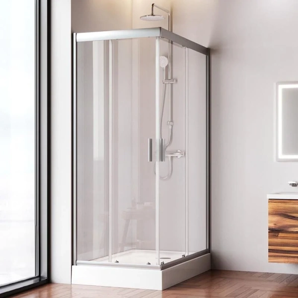 Душевой уголок Am.Pm Gem 120x80 см стекло прозрачное, профиль хром W90G-404-120280-MT (детальная фотография), раздвижные