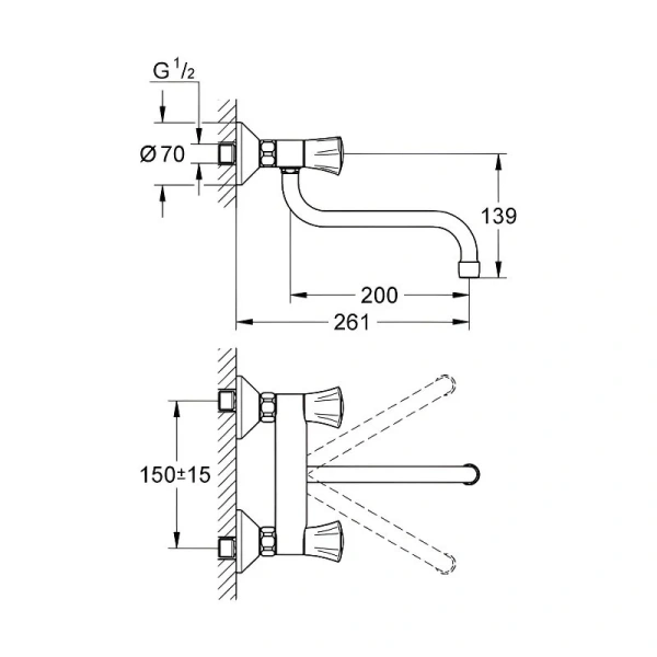 Смеситель для кухни Grohe Costa L 31187001 (детальная фотография), для кухни