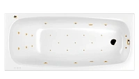 Ванна гидромассажная Whitecross Layla Ultra, 180 х 80 см, увеличенная толщина акрила, усиленная армировка, белый/золото, 0102.180080.100.ULTRA.GL