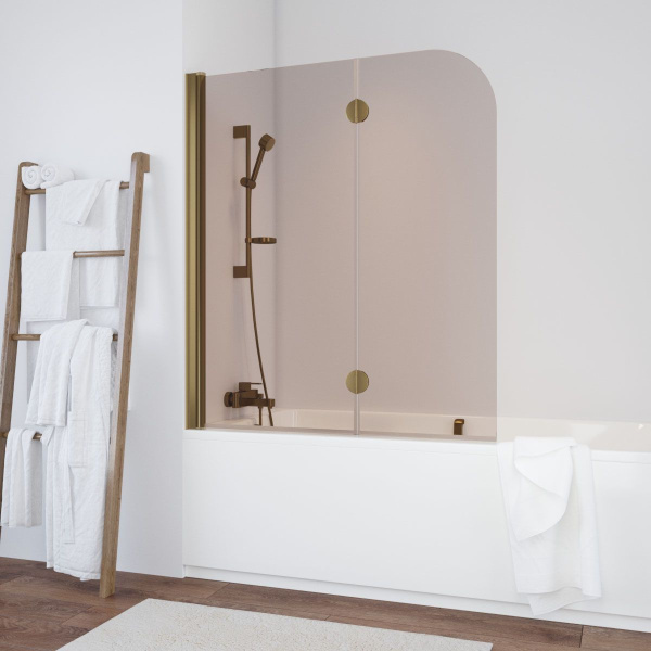 Душевая шторка на ванную стекло бронза Vegas-glass E2V 120 05 L (детальная фотография), современные, hi-tech