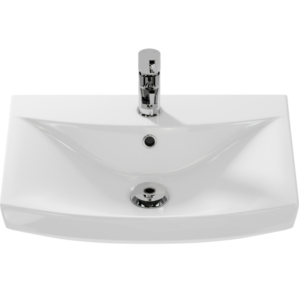 Раковина Cersanit Carina 55 см белая S-UM-CAR55/1-w (детальная фотография), современные, hi-tech