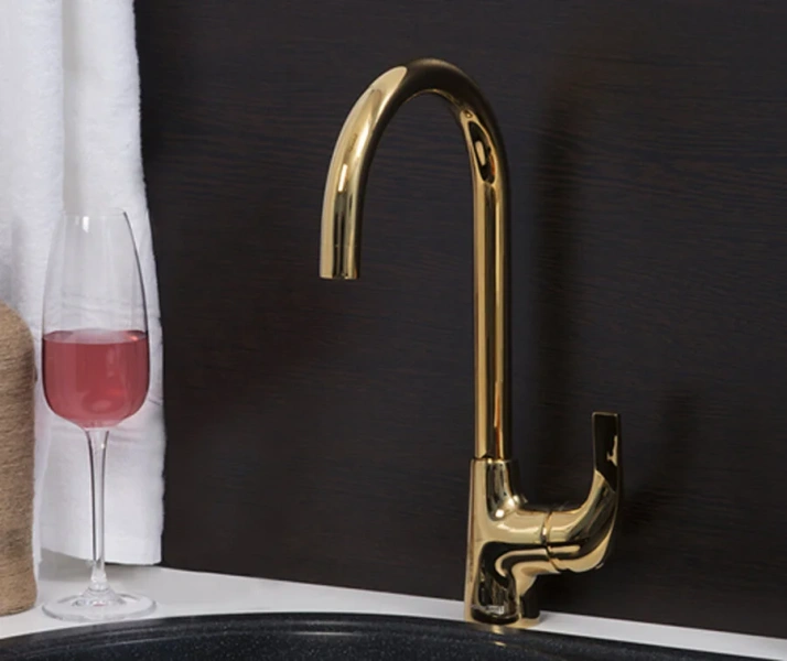 Смеситель для кухни WasserKRAFT Sauer глянцевое золото 7107 (детальная фотография), золото