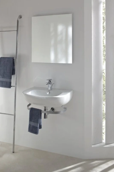 Раковина Jacob Delafon Odeon Up E4737-00 (детальная фотография), круглой формы, тюльпан