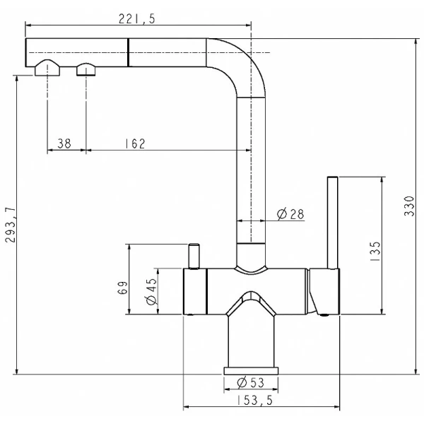 Смеситель для питьевой воды Paulmark Serpentine никель Se213222-NI (детальная фотография), для питьевой воды с фильтром