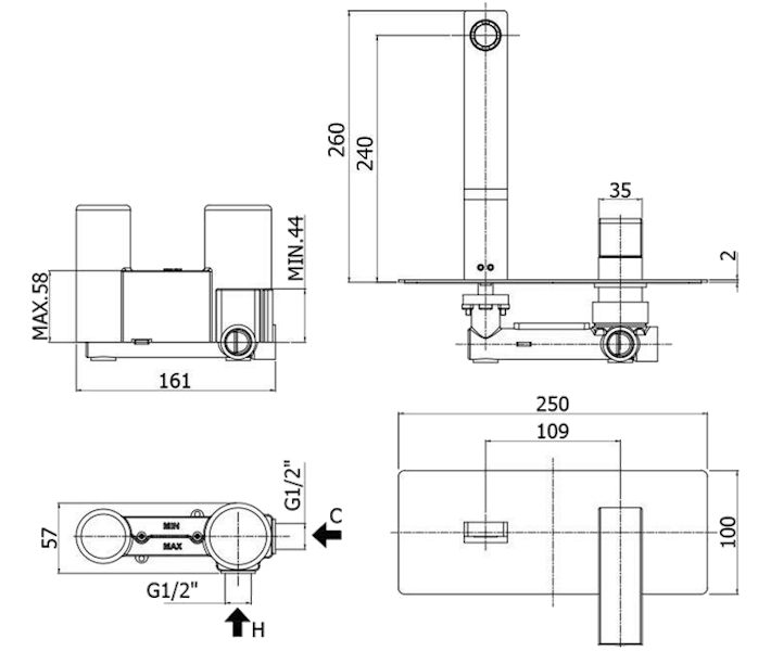 Схема (детальная фотография), для раковины