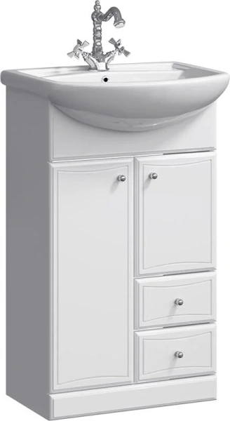 Тумба с раковиной напольная Aqwella Барселона Ba.01.05/2 55 см на цоколе (детальная фотография)