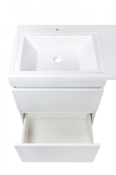 Тумба с раковиной подвесная Style Line Даллас СС-00002349 100 см с двумя ящиками (детальная фотография), окрашенные