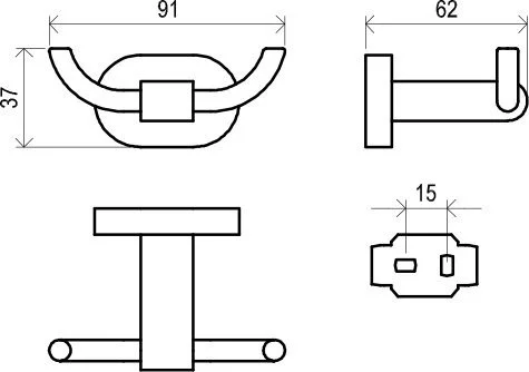 Крючок для ванной Ravak Chrome CR 100.00 X07P186 (детальная фотография), металлические