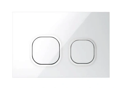 Клавиша смыва IDDIS Uniglass белая/кольца хром - фото 4