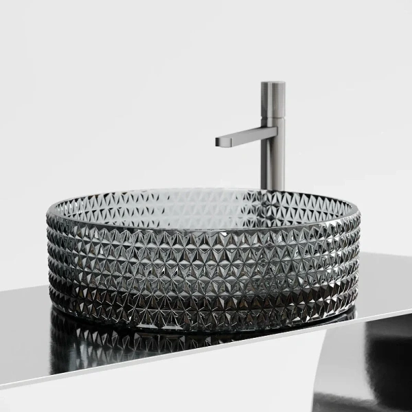 Раковина Ceramica Nova Cristal 36 см черная CN6060 (детальная фотография) index_1