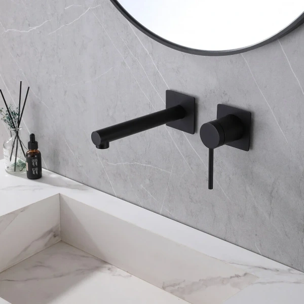 Смеситель для раковины Abber Emotion черный матовый AF8812B (детальная фотография), современные, hi-tech