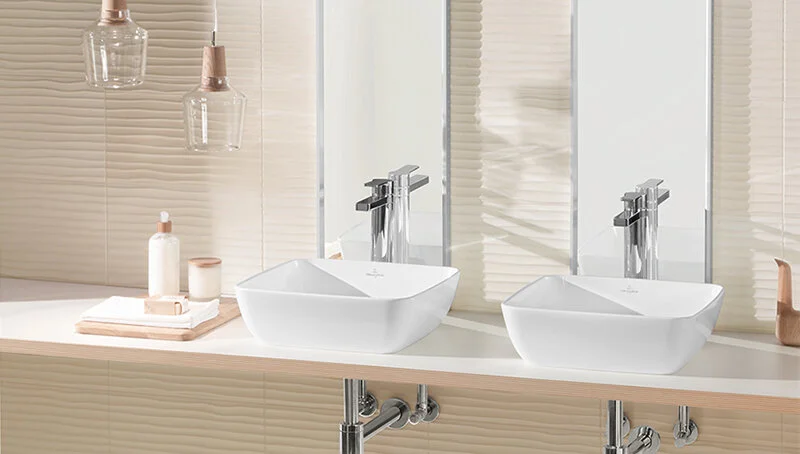 Раковина Villeroy & Boch Artis 41 см белый альпин, без покрытия CeramicPlus 41784101 (детальная фотография), накладные (на столешницу), пристенные