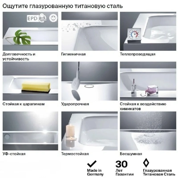 Ванна стальная Bette Select 3411-000, 170 х 70 см, белая (детальная фотография), 170х70