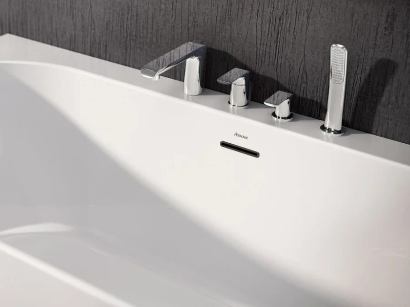 Смеситель для ванны Ravak Flat врезной X070120 (детальная фотография), хром