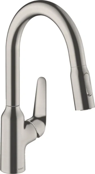 Смеситель для кухни Hansgrohe Focus M42 сталь 71801800 (детальная фотография), современные, hi-tech