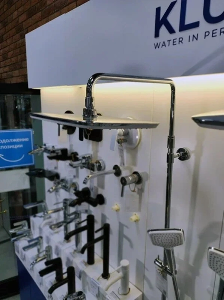 Душевая стойка Kludi Cockpit с термостатом 8005005-00 (детальная фотография), со смесителем