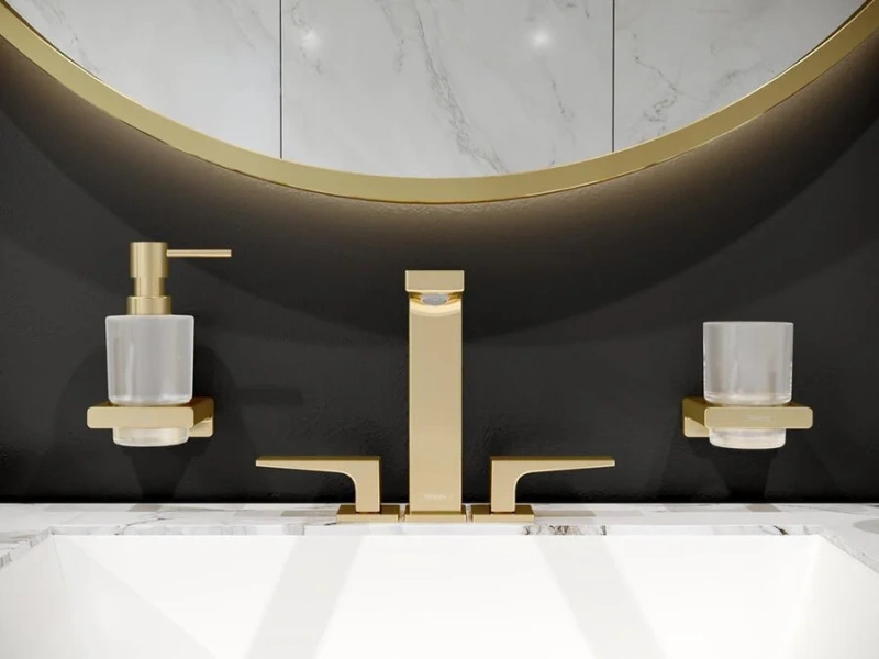 Смеситель для раковины Hansgrohe Metropol полированное золото 32515990 (детальная фотография), современные, hi-tech