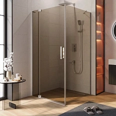 Душевой уголок Cezares Slider 100х100 см стекло бронзовое профиль хром