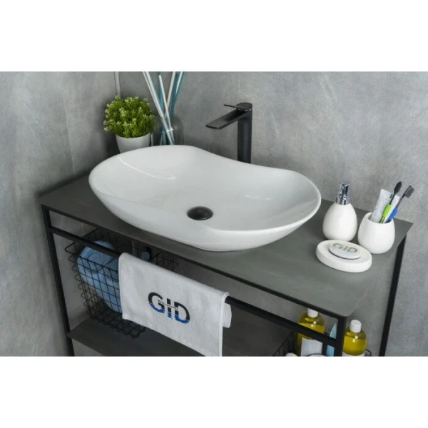 Раковина GID Lago N9175 67 см белая 51128 (детальная фотография), 65 см