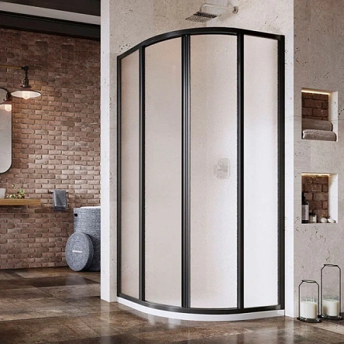 Душевой уголок Ravak Supernova 80x80 см профиль черный, стекло матовое - фото 4