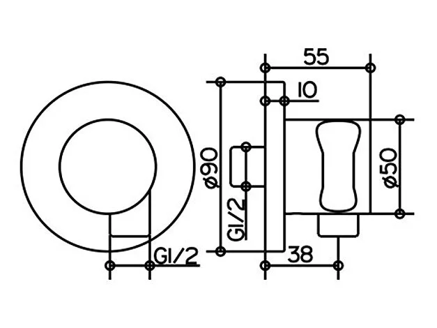 Вывод для шланга с держателем душевой лейки DN 15 Keuco IXMO 59592 010001 (детальная фотография), в наличии