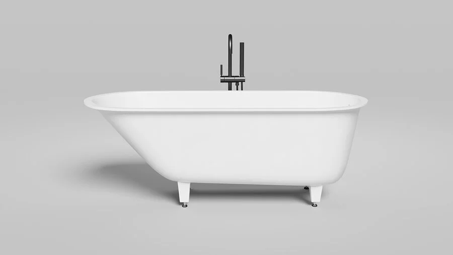 Ванна из искусственного камня Salini Ornella 160х70 см белая матовая 102316M (детальная фотография), без гидромассажа, большие