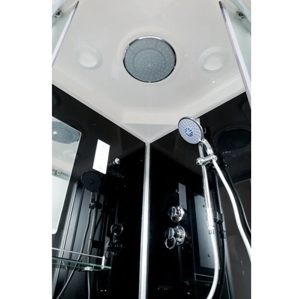 Душевая кабина Deto B 100х100 см с вентиляцией B10SBLACK (детальная фотография), с раздвижными дверьми