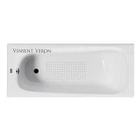 Чугунная ванна Vinsent Veron Concept VCO1607042-AS, 160 x 70 см, с антискользящим покрытием, цвет белый