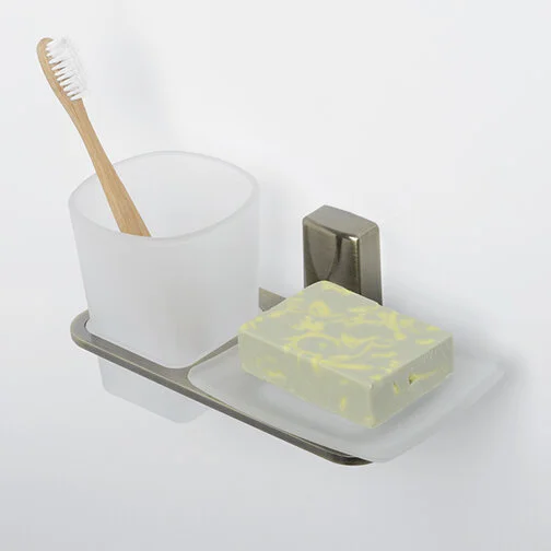 Стакан для ванной и мыльница WasserKRAFT Exter светлая бронза K-5226 (детальная фотография), современные, hi-tech