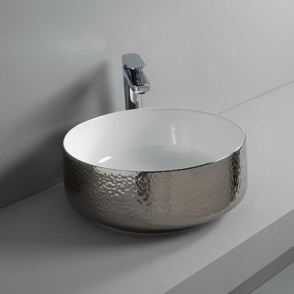 Раковина Artceram Cognac 42 см platinum orange skin COL001 01 61 (детальная фотография), современные, hi-tech