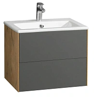 Тумба под раковину подвесная Акватон Сохо 60 см дуб веллингтон/графит
