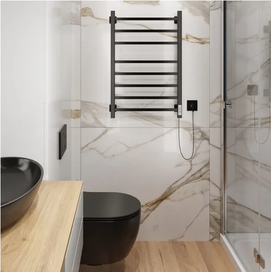 Полотенцесушитель электрический Ника Step 80х50 см черный матовый STEP-2 80/50 черн мат U (детальная фотография), черный