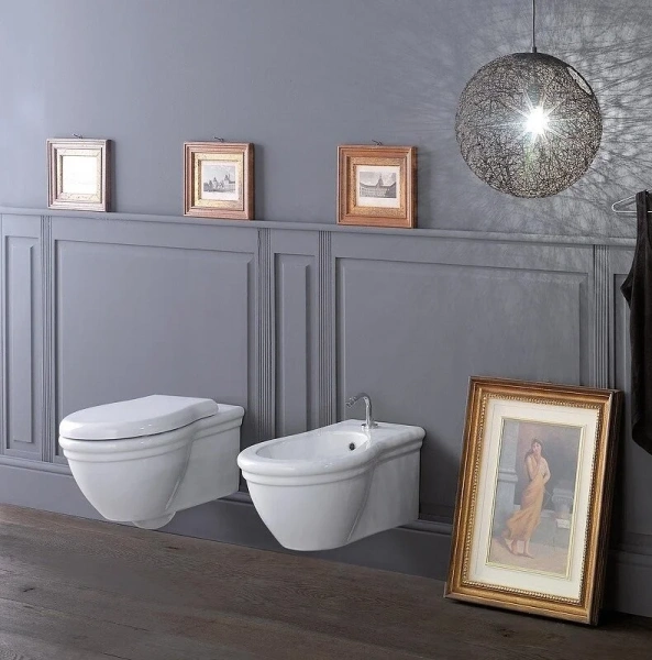 Унитаз подвесной Globo Paestum PAS03 (детальная фотография), без бачка, со скрытым бачком