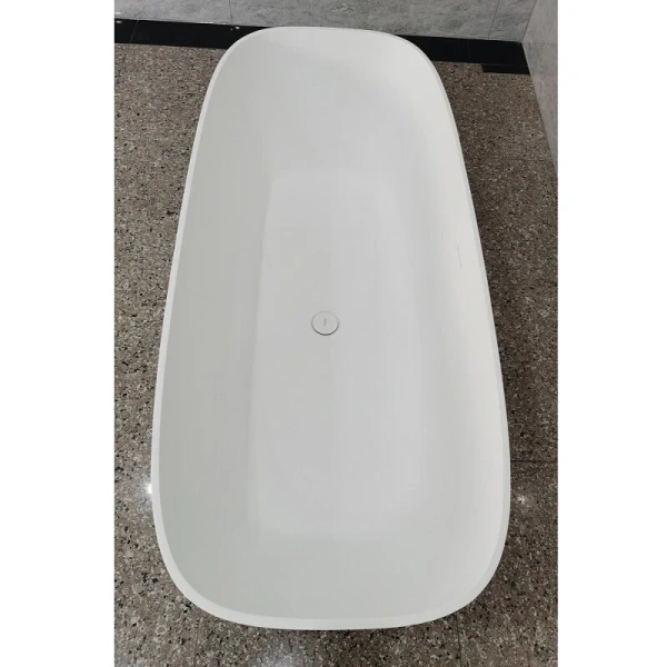 Ванна из искусственного камня Abber Stein 165x70 см белая матовая AS9632 (детальная фотография), белые